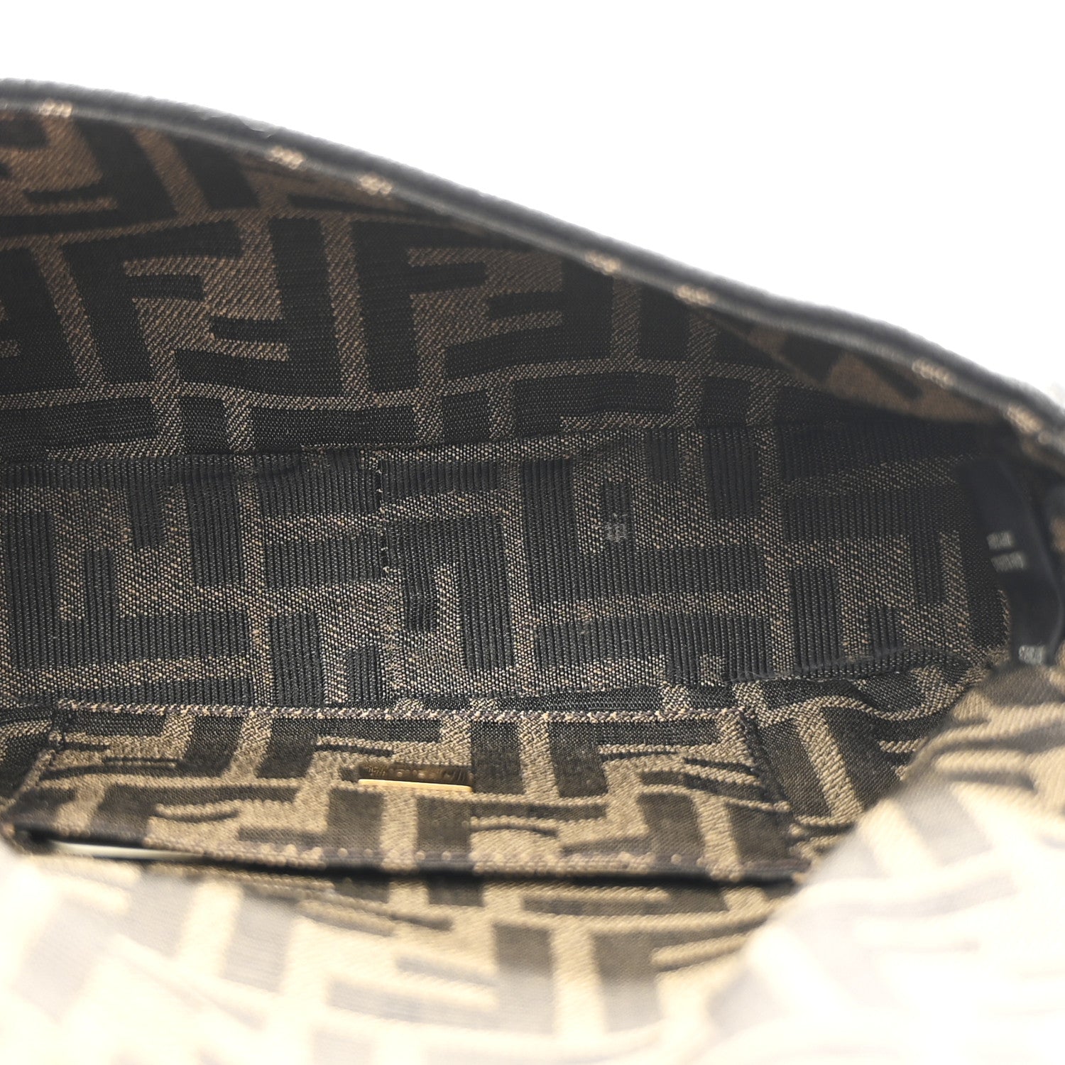 Fendi Fabric Jacquard FF 1974 Mini Baguette Tobacco Moro Black 5 of 11