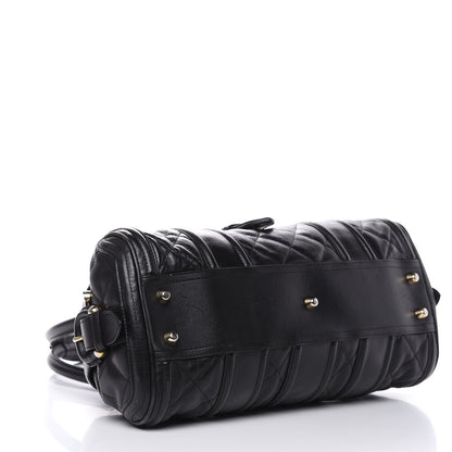 Burberry Calfskin Quilted Manor Satchel Black 4 of 18