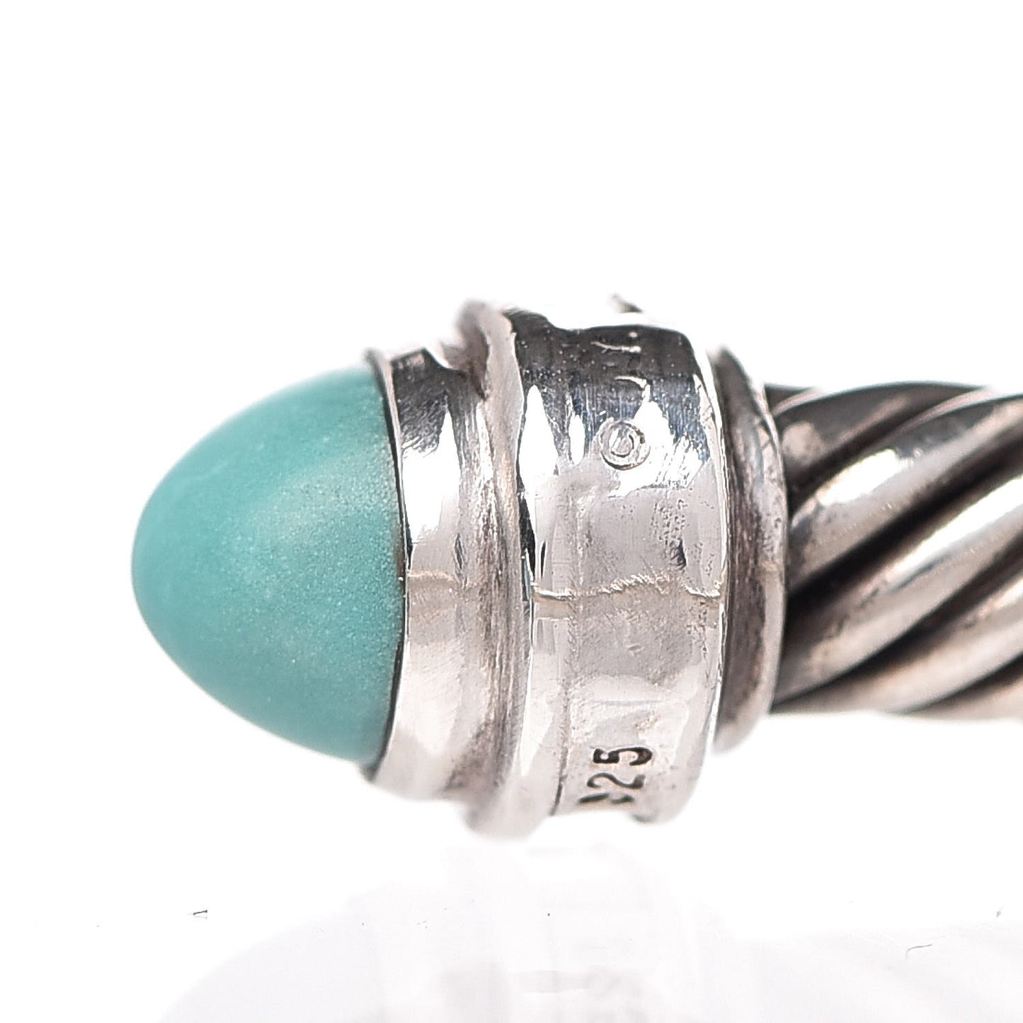 Sterling Silver Diamond Turquoise 5mm Cable Classics Bracelet