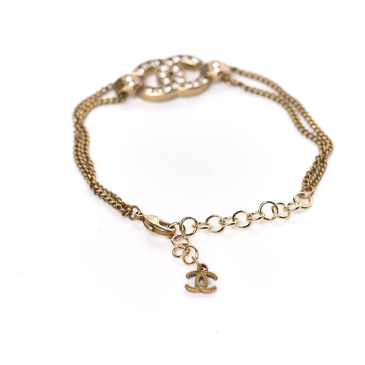 Crystal CC Chain Bracelet Gold
