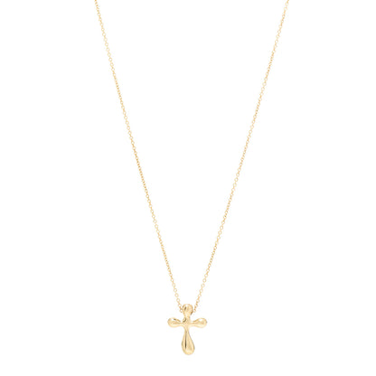 Tiffany 18K Yellow Gold 12mm Elsa Peretti Cross Pendant Necklace 1 of 5
