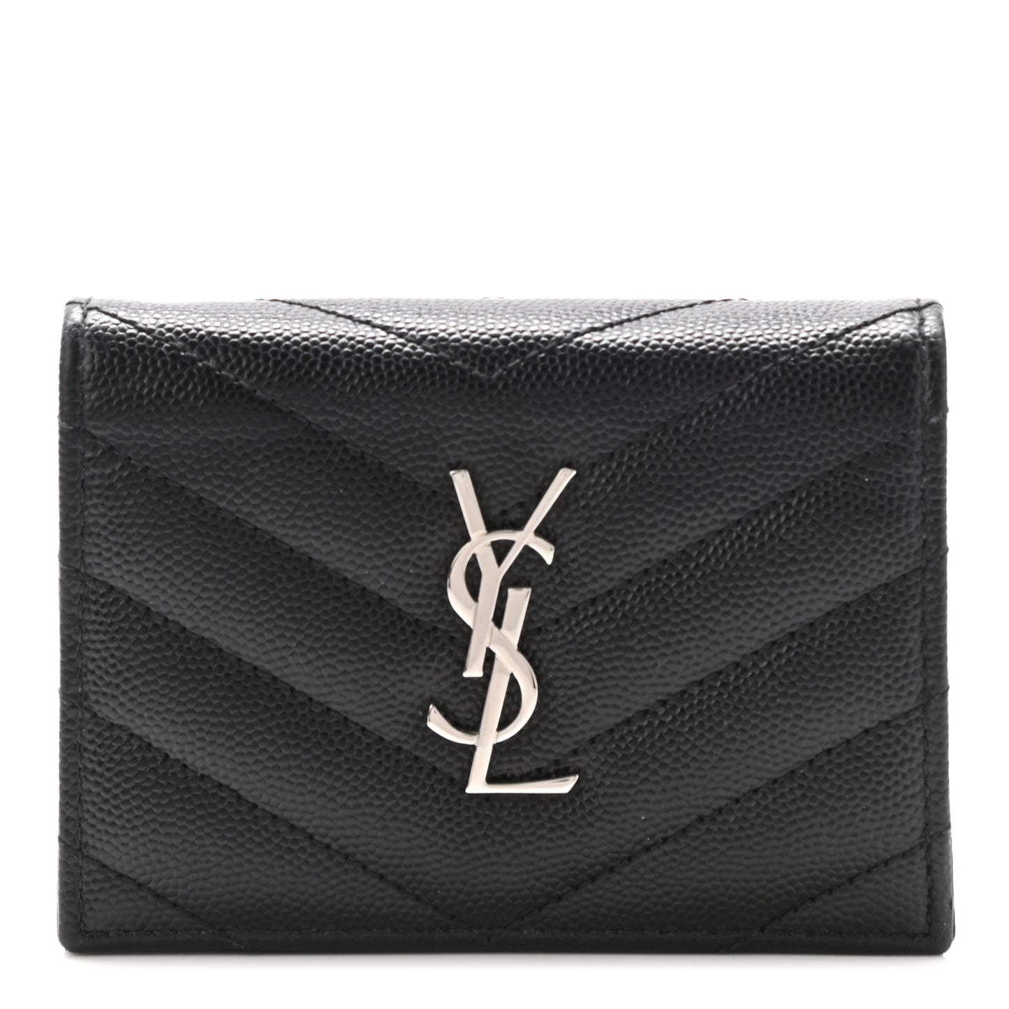 Grain De Poudre Matelasse Chevron Monogram Card Case Black