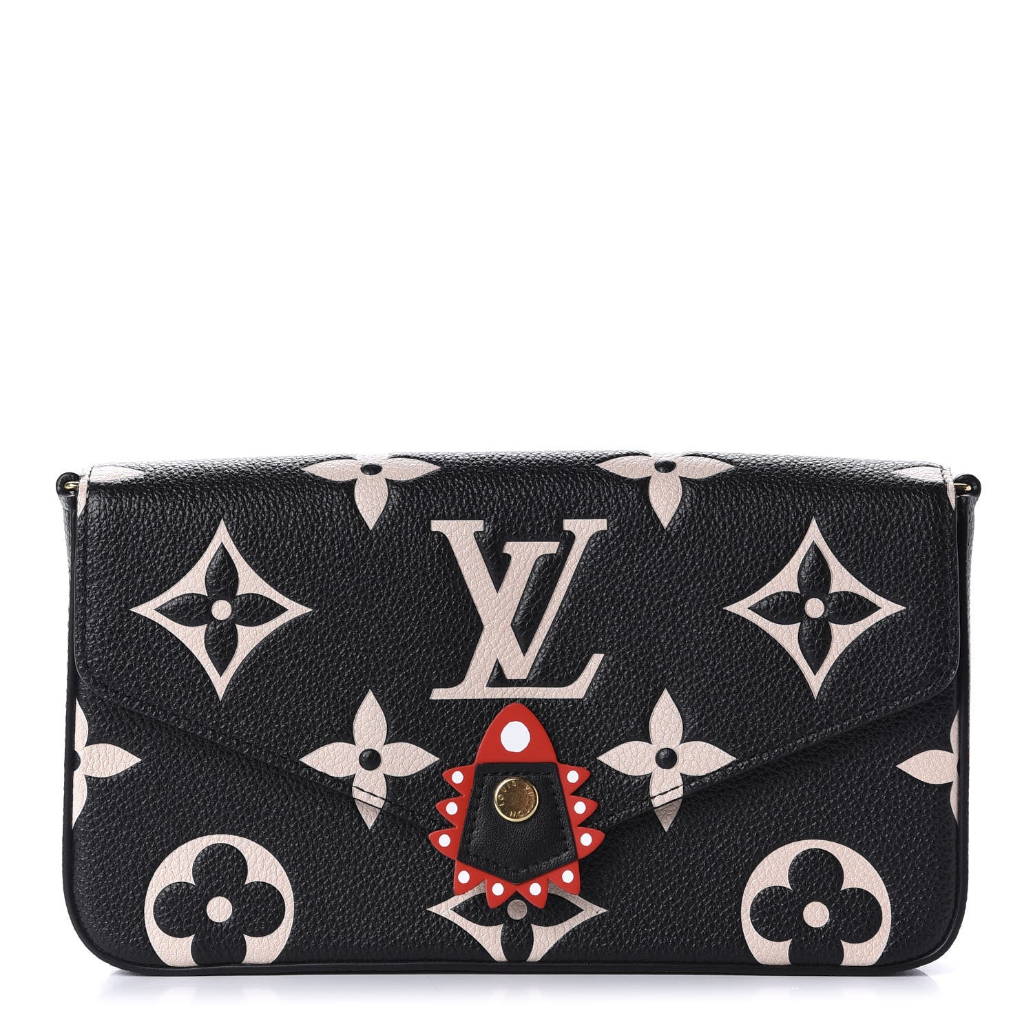Louis Vuitton Empreinte Monogram Giant Crafty Pochette Felicie Black Creme 1 of 10