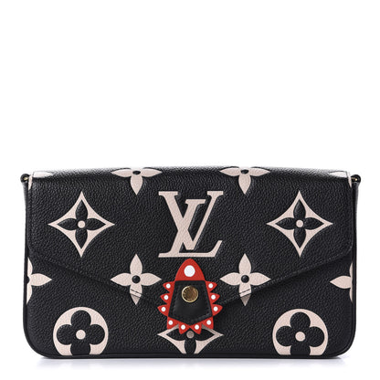 Louis Vuitton Empreinte Monogram Giant Crafty Pochette Felicie Black Creme 1 of 10