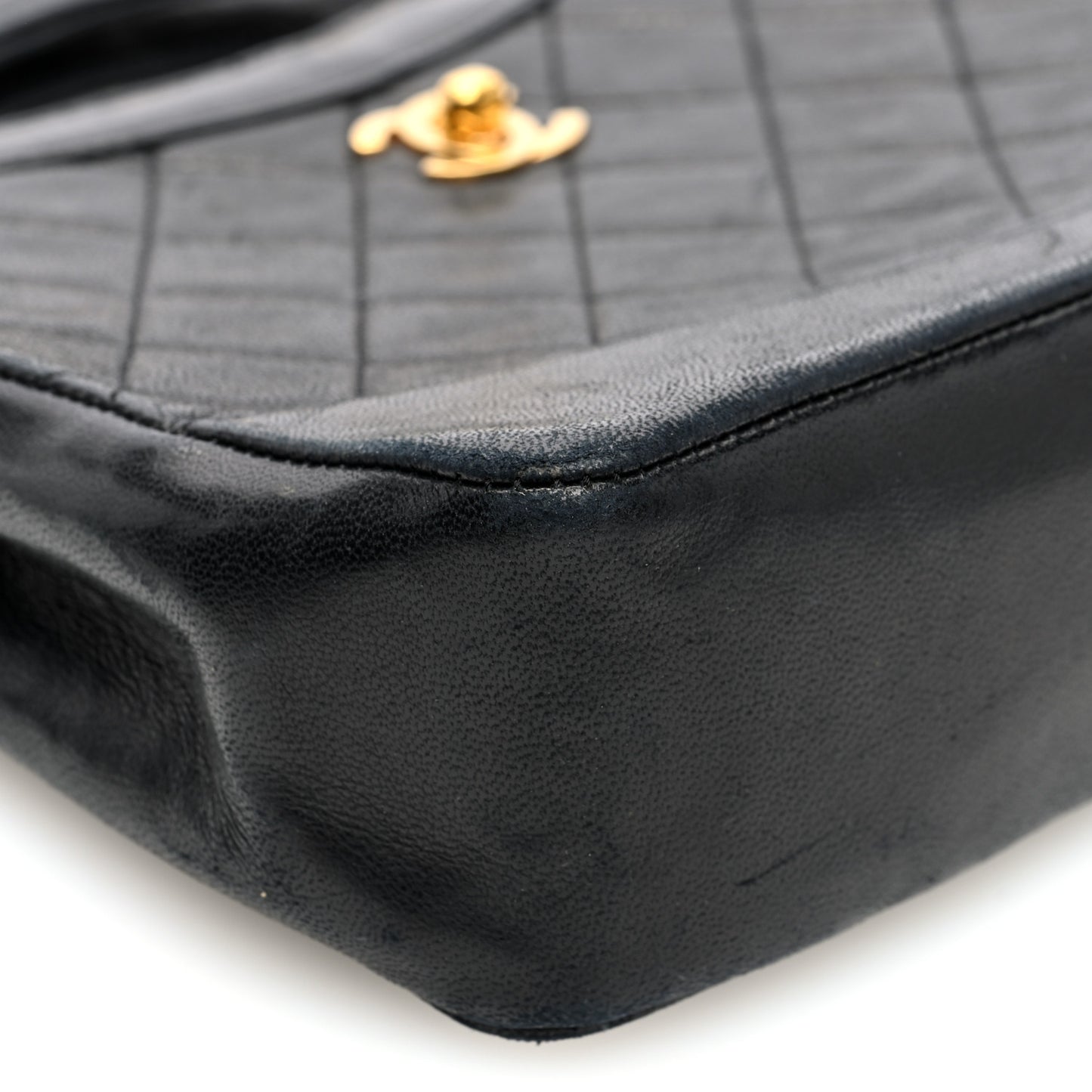 Lambskin Quilted Small 31 Shopping Bag Black