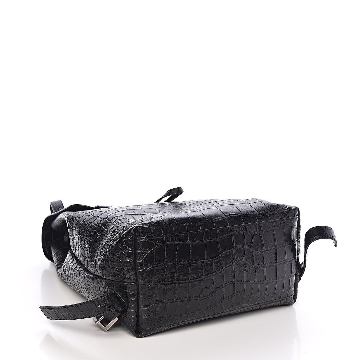 Calfskin Crocodile Embossed Sac De Jour Backpack Black