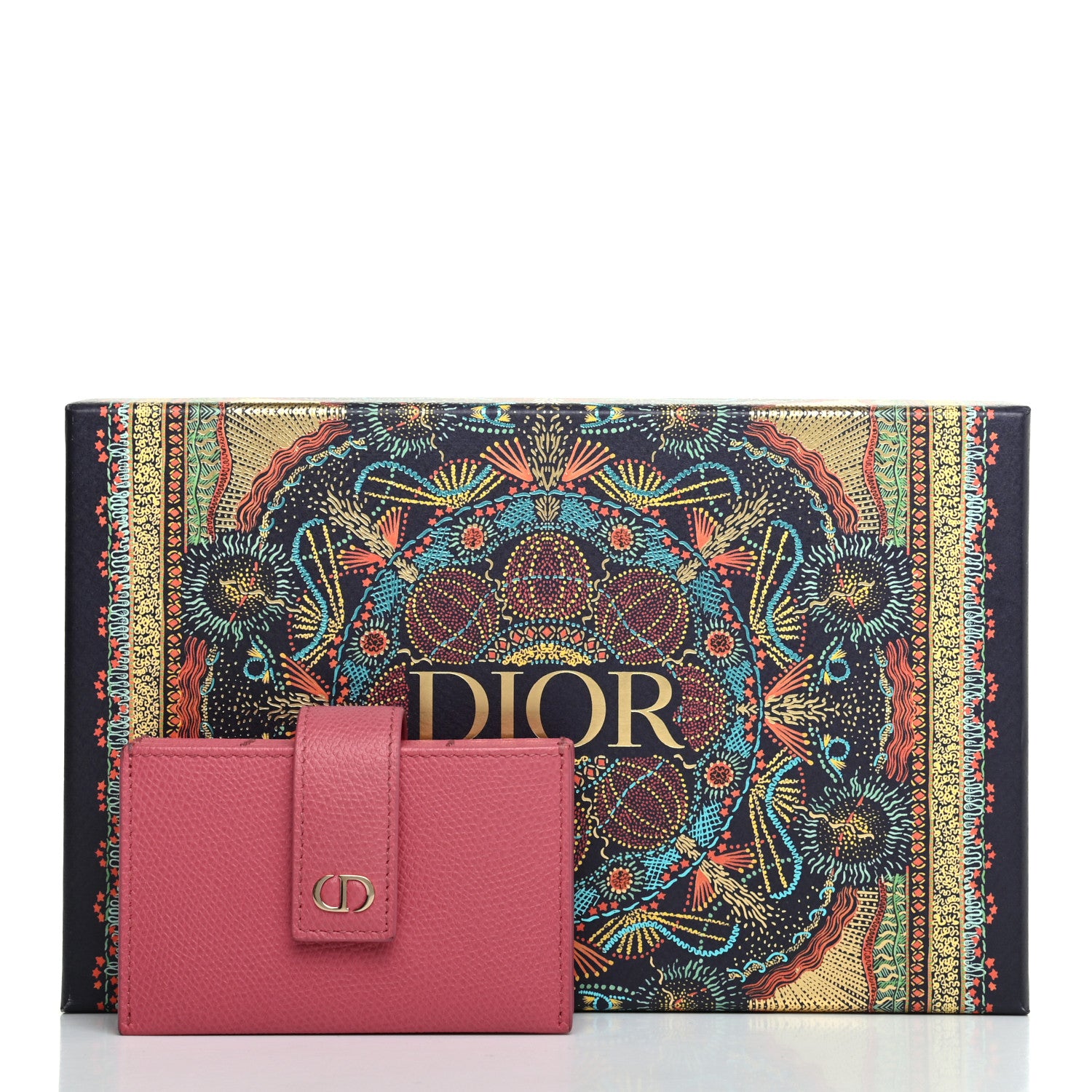 Christian Dior Grained Calfskin Gusseted Card Holder Pink 8 of 8