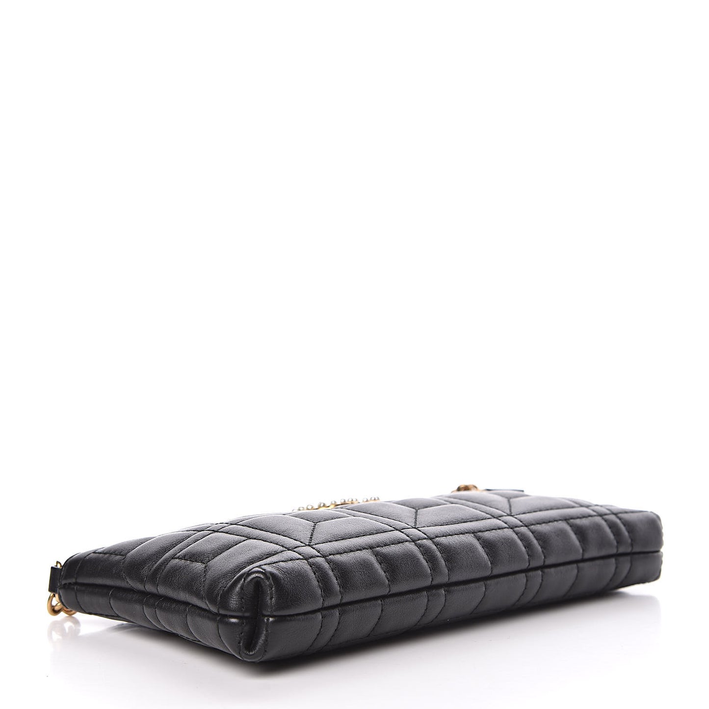 Calfskin Matelasse Mini Pearly GG Marmont Chain Bag Black