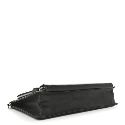 Prada Saffiano Cuir Front Zip Pocket Briefcase Black 4 of 14