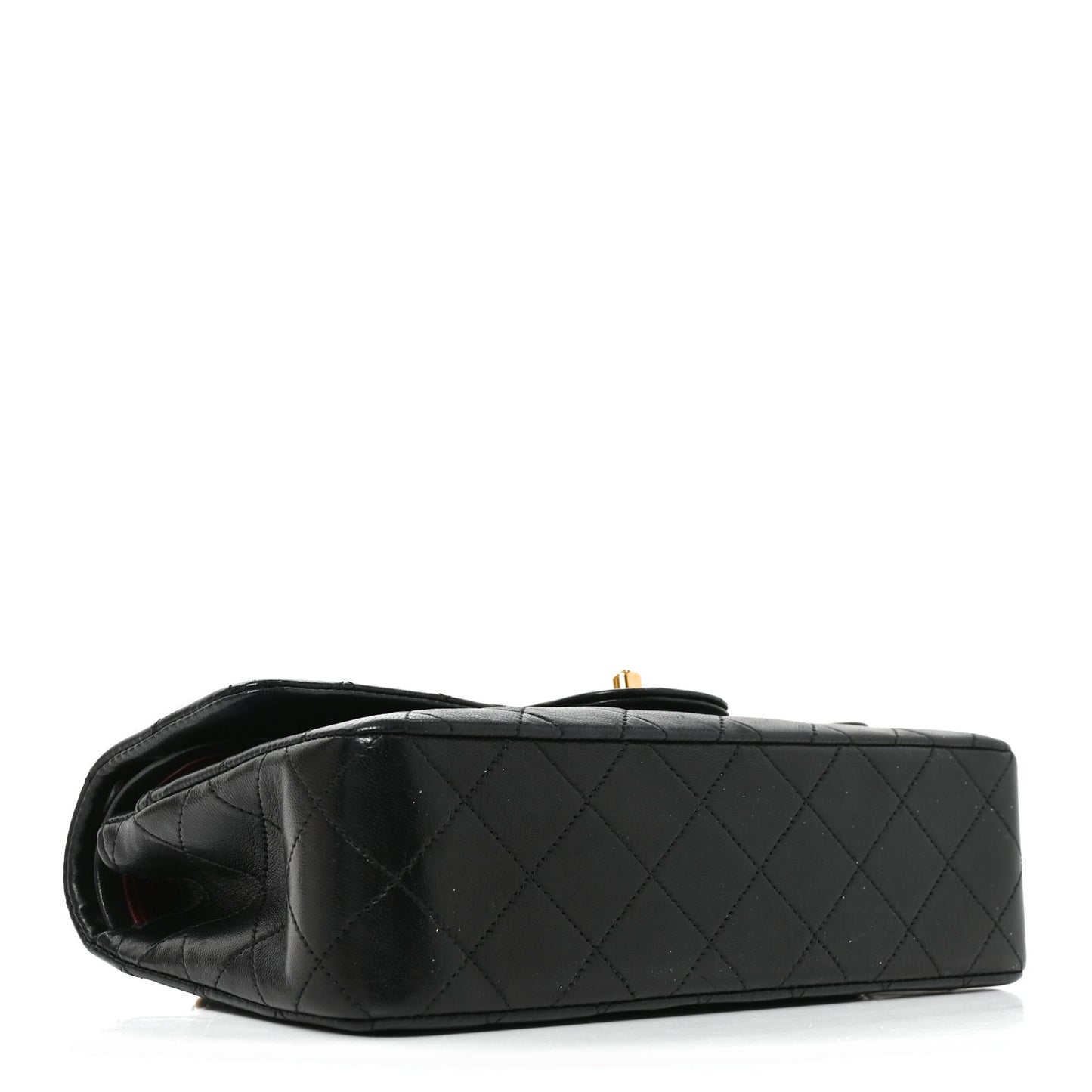 Lambskin Quilted Small Double Flap Black
