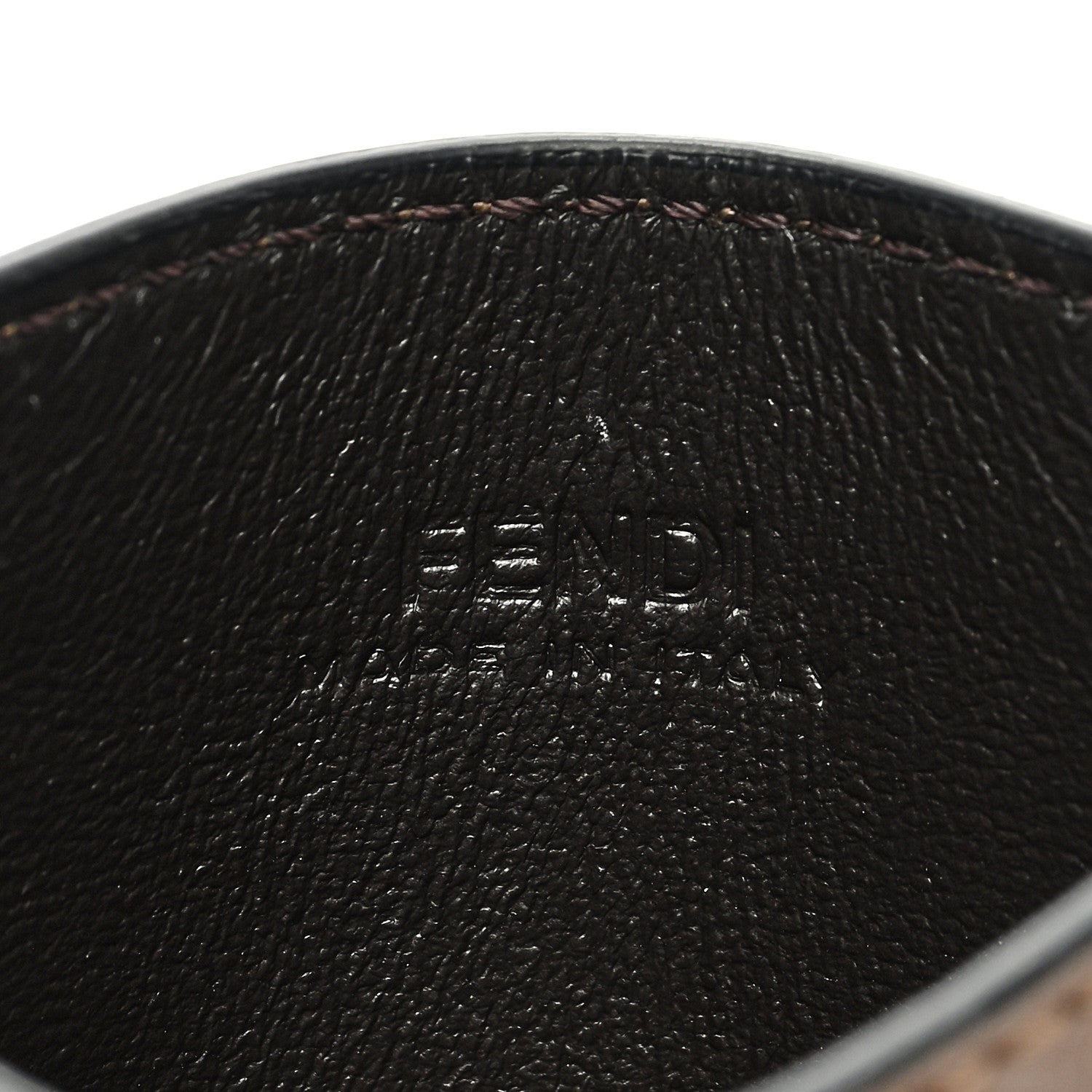 Fendi Vitello Soft Bi-Color FF 1974 Embossed Card Holder Maya Black 6 of 8