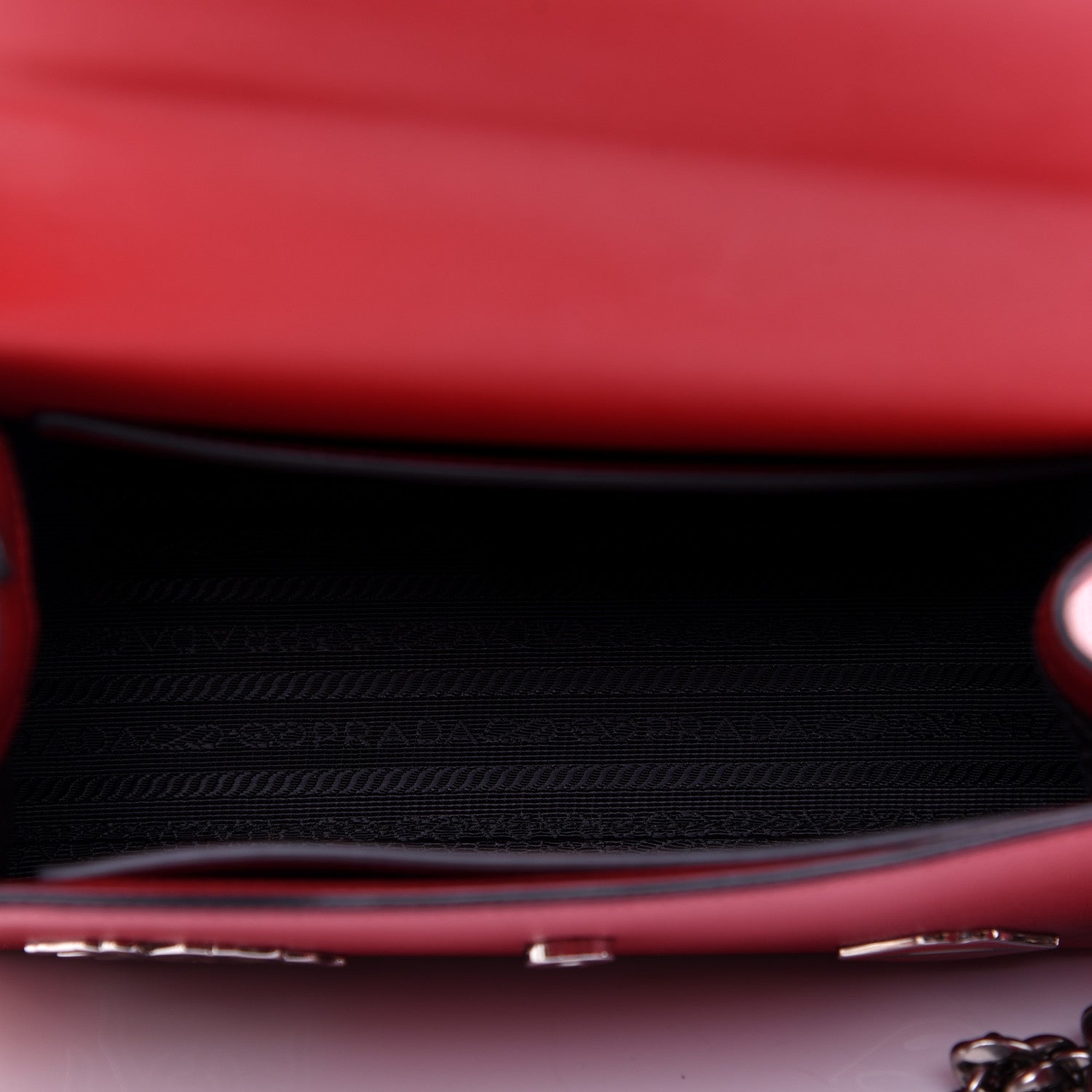 Prada Saffiano Cuir Calfskin Monochrome Patches Envelope Flap Chain Shoulder Bag Fuoco 5 of 14