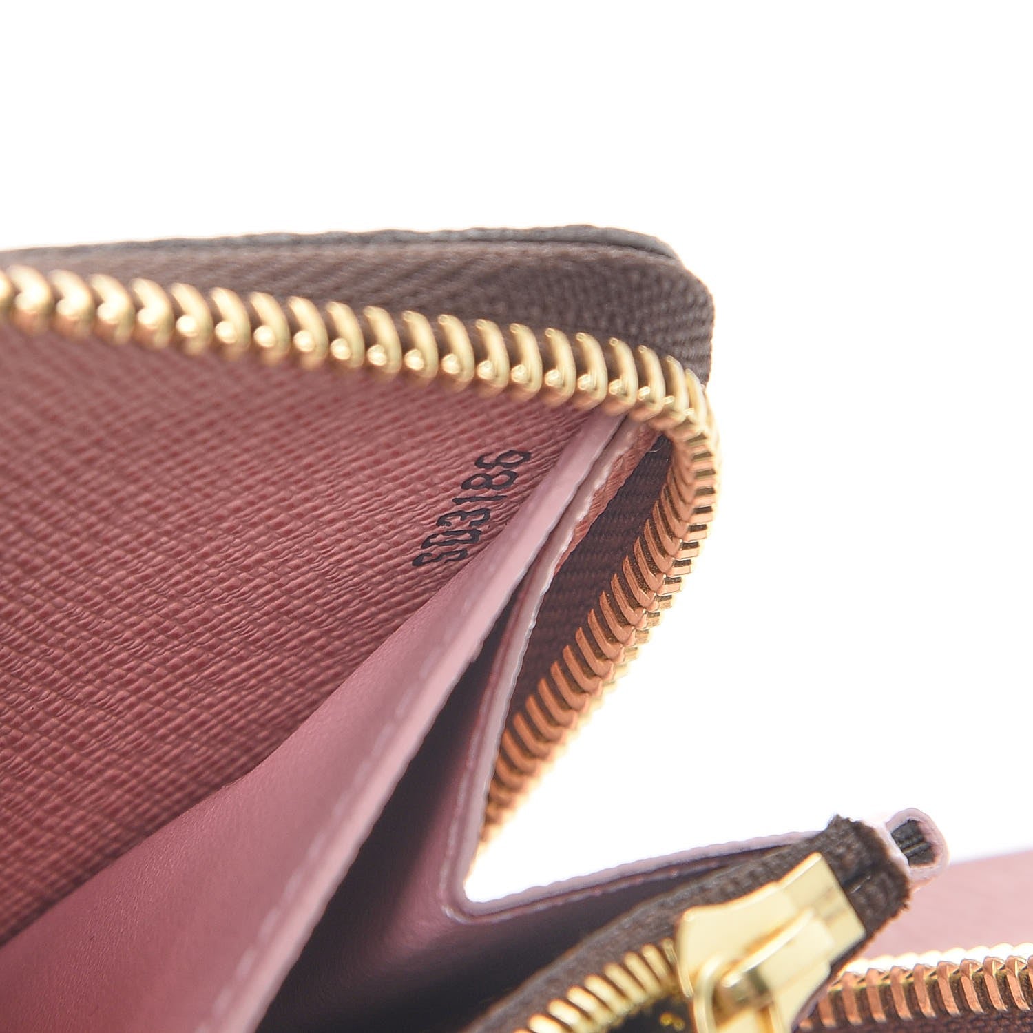 Louis Vuitton Damier Ebene Clemence Wallet Rose Ballerine 7 of 8