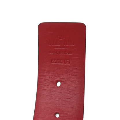 Valentino Garavani Glossy Calfskin VLogo Reversible 40mm Belt 65 26 Black Rouge Pur 5 of 6
