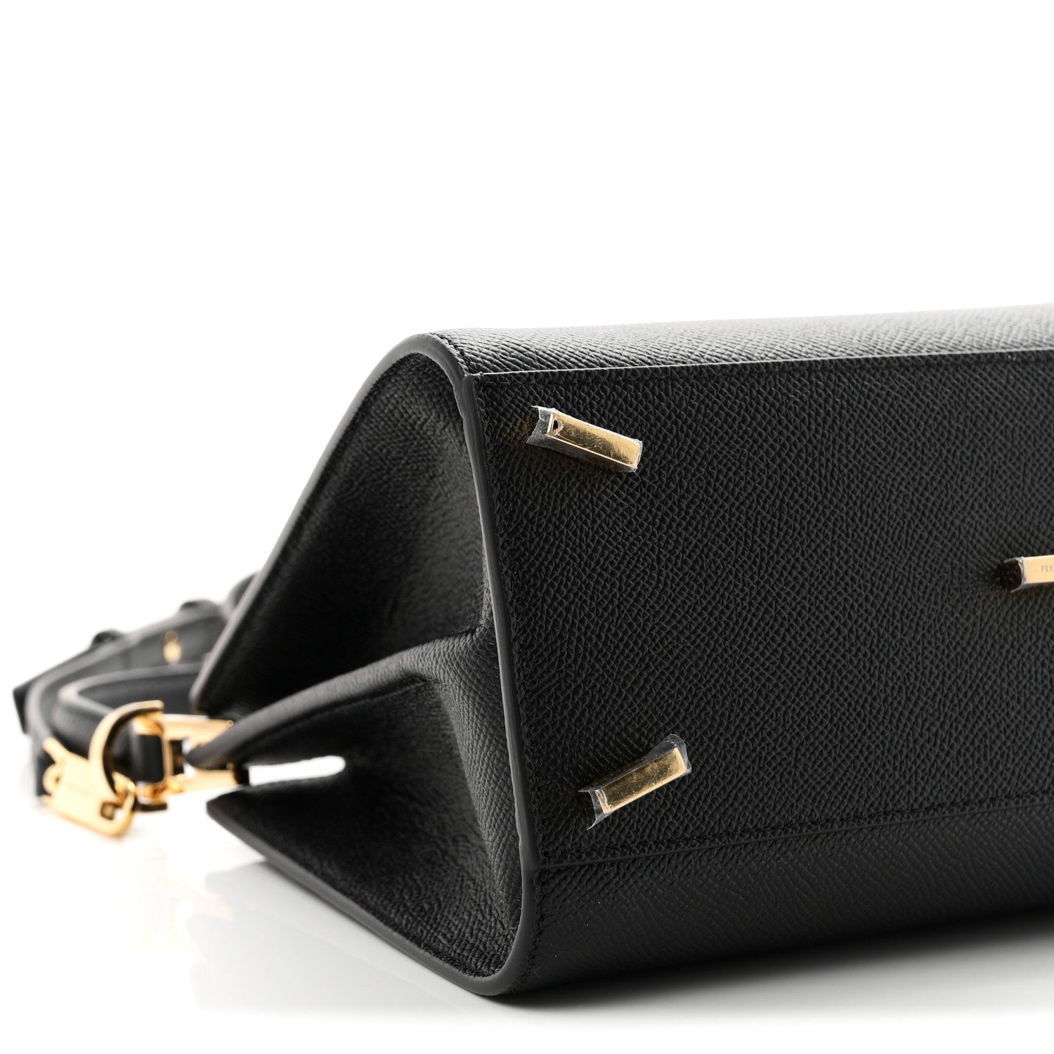 Salvatore Ferragamo Hammered Calfskin XS New Studio Box Bag Black 8 of 9