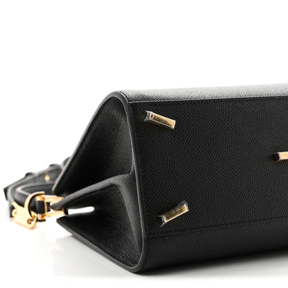 Salvatore Ferragamo Hammered Calfskin XS New Studio Box Bag Black 8 of 9