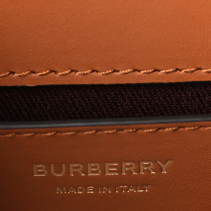 Burberry Coated Canvas Calfskin Vintage Check Medium Note Crossbody Bag Briar Brown 6 of 8