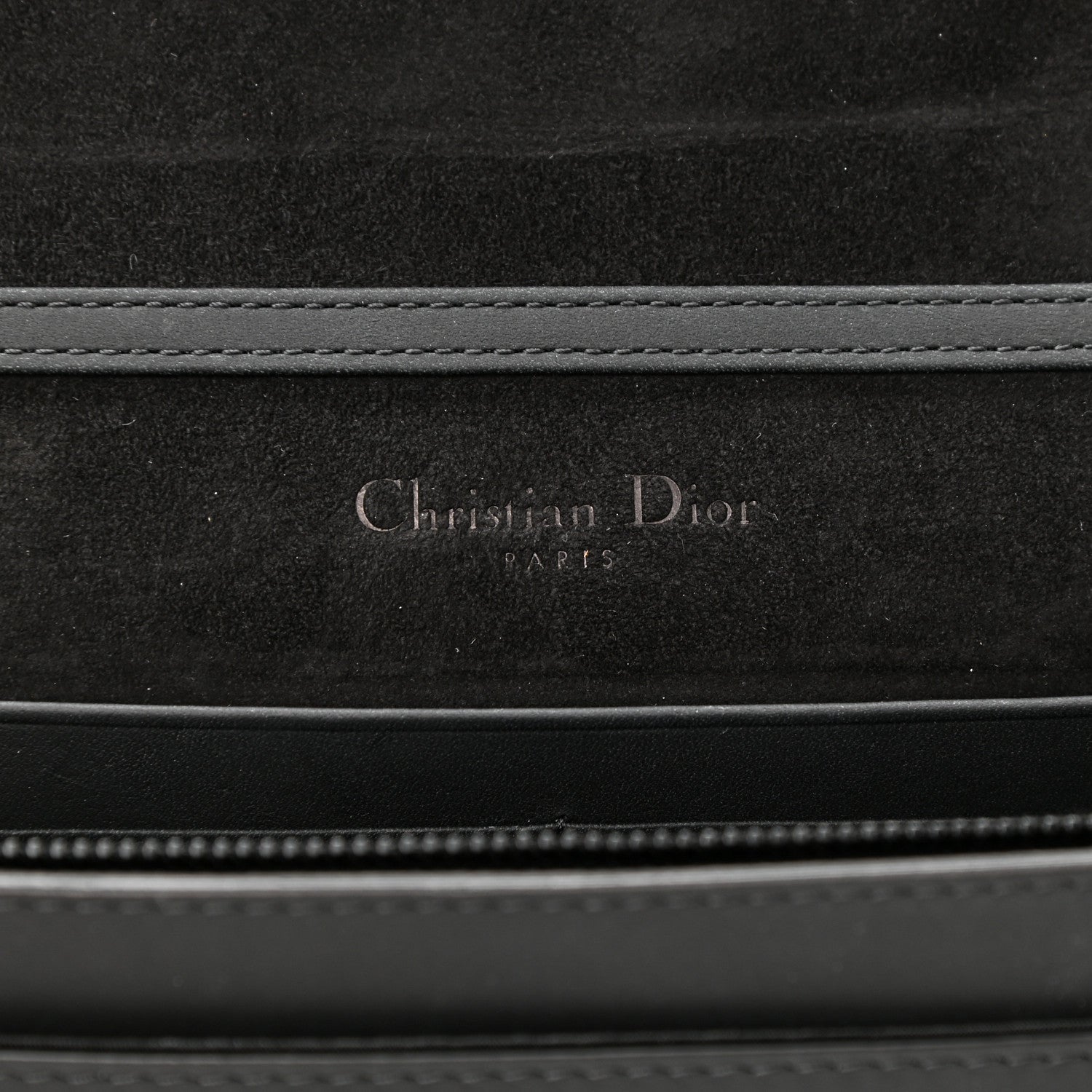 Christian Dior Ultra Matte Calfskin Saddle Chain Pouch Black 6 of 9