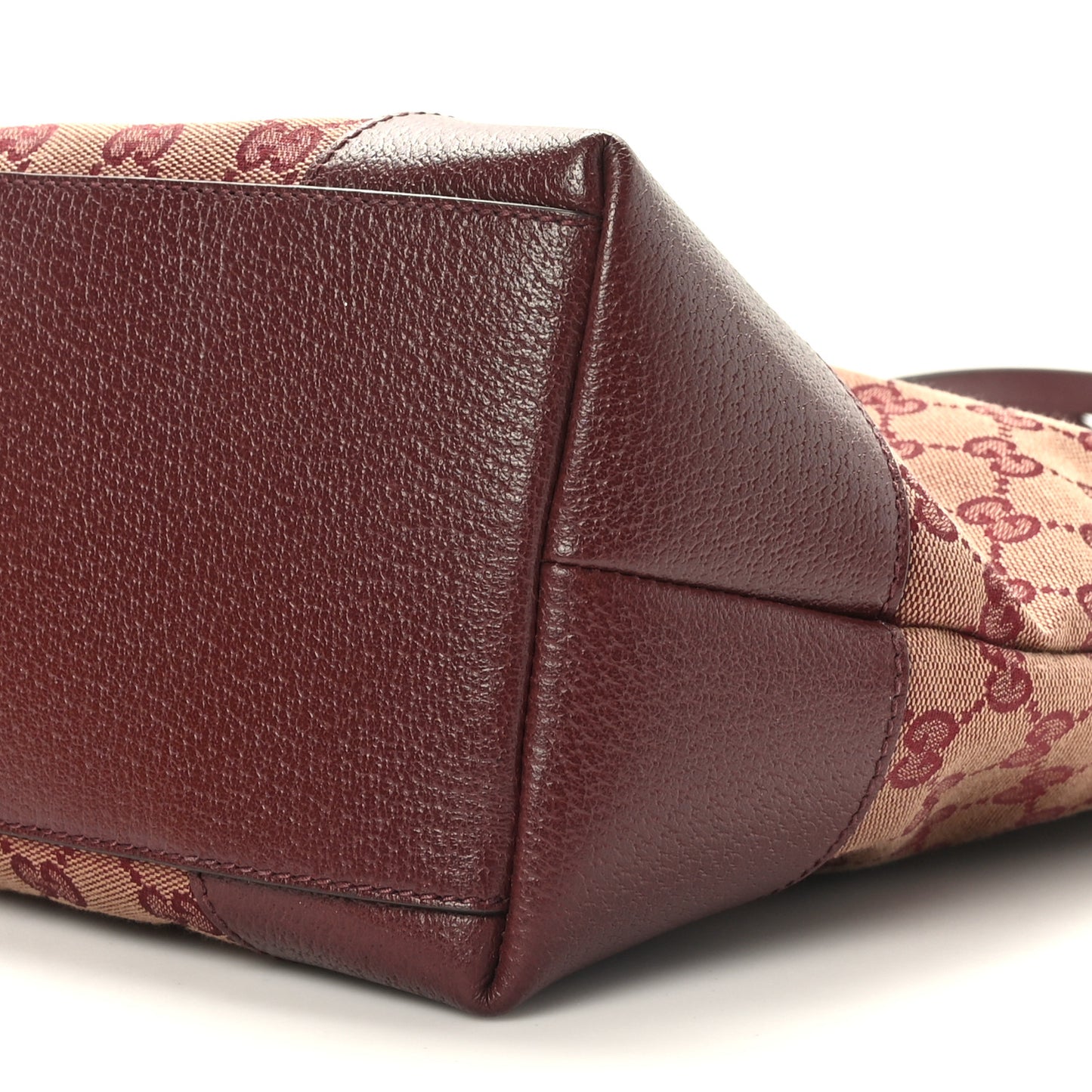 Monogram Textured Dollar Calfskin Web Medium Ophidia Shopping Tote Sahara Rubino Chardonnay