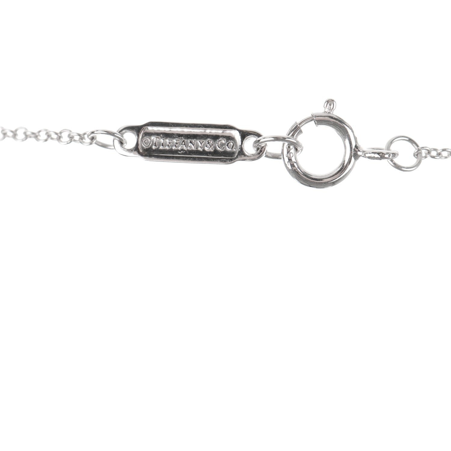 Tiffany 18K White Gold Diamond Small T Smile Pendant Necklace 4 of 6