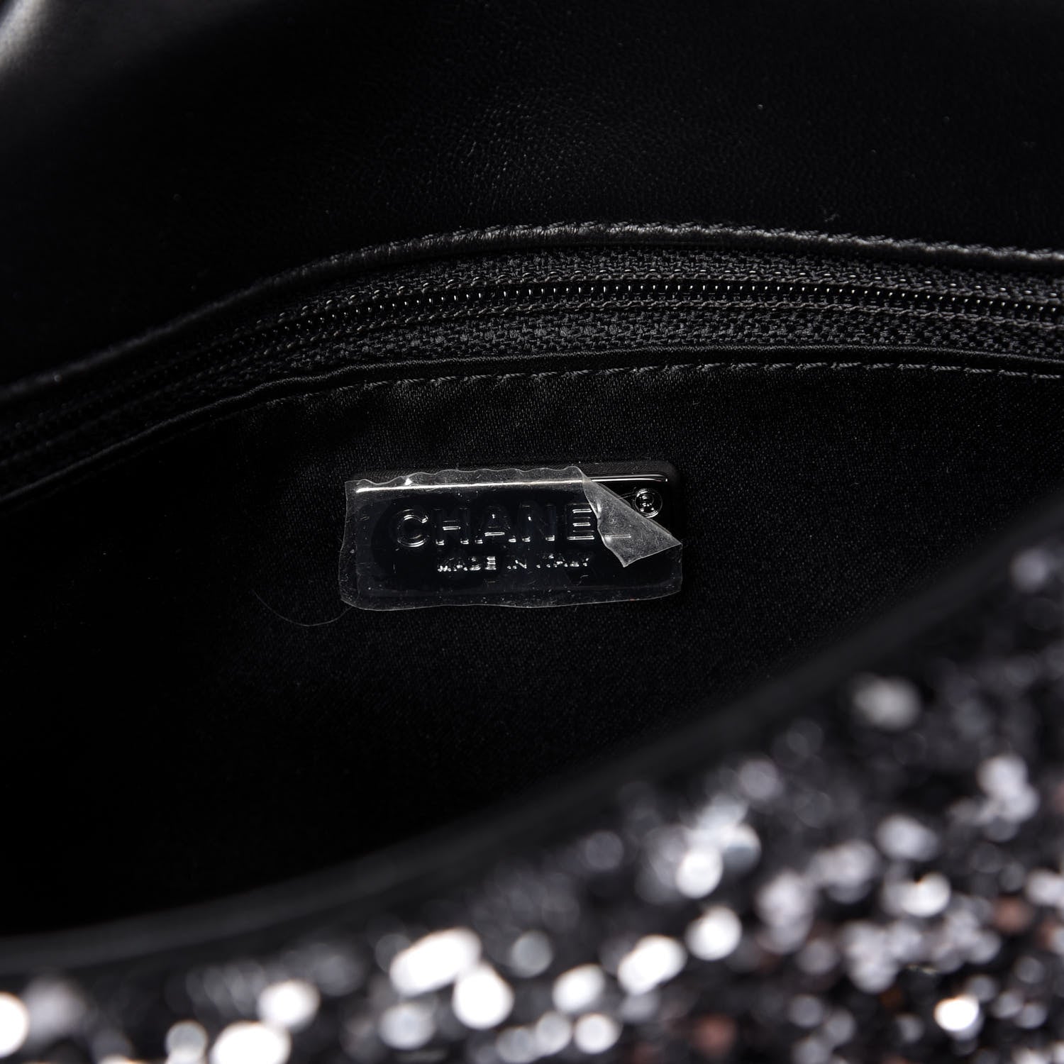 Chanel Sequin Single Flap Silver Black Silver 8 of 10