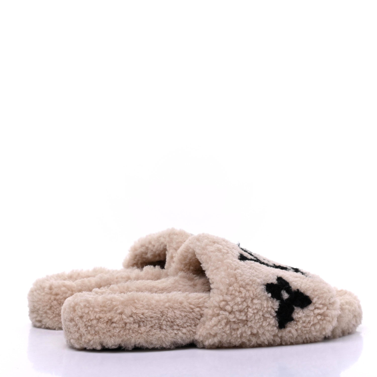 Louis Vuitton Shearling Bom Dia Flate Mules 38.5 Beige 4 of 8