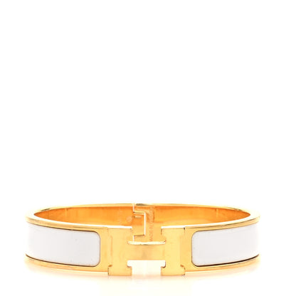 Hermes Enamel Narrow Clic Clac H Bracelet GM White 1 of 6