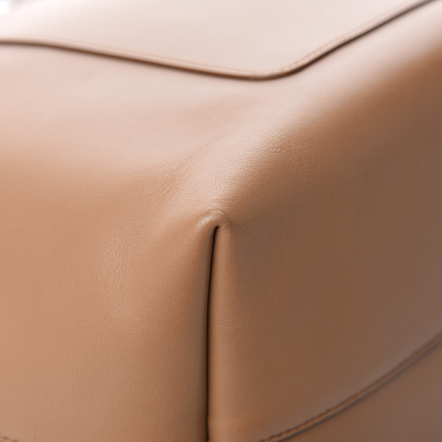 City Calfskin Shopping Tote Caramel Black