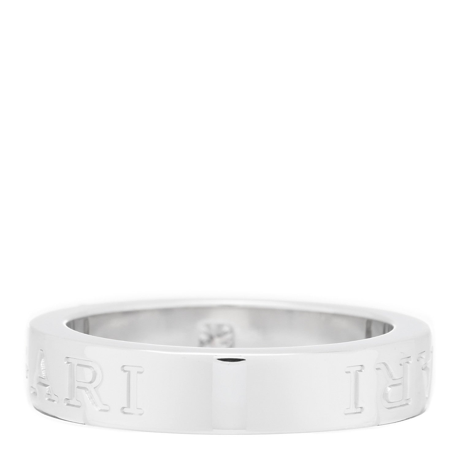 Bulgari 18K White Gold Diamond B.Zero1 Essential Band Ring 50 5.25 3 of 4