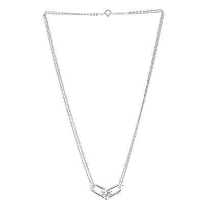 Tiffany Sterling Silver Double HardWear Link Pendant Necklace 3 of 6