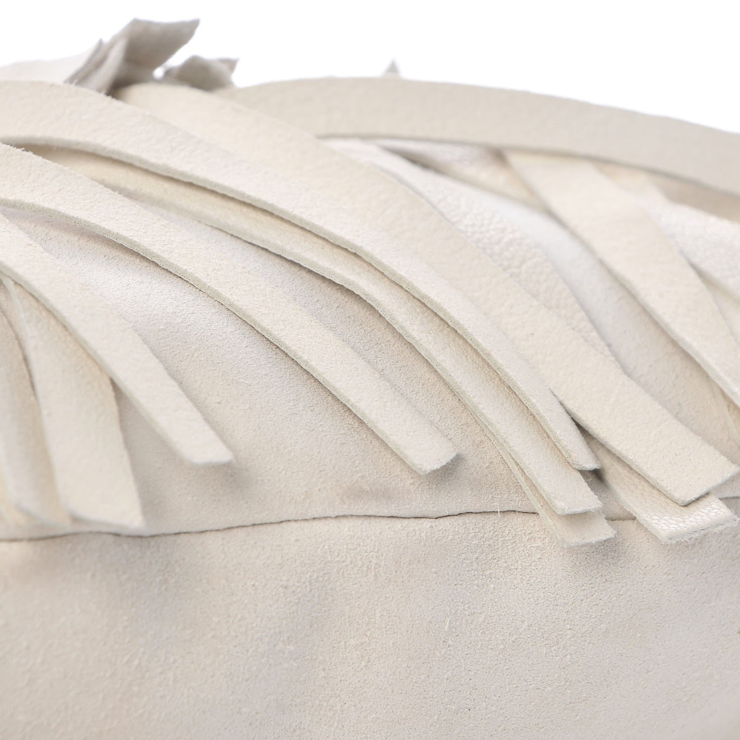 Saint Laurent Suede Boheme Fringe Hobo White 9 of 9