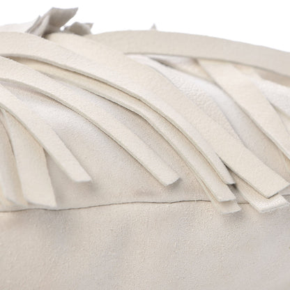 Saint Laurent Suede Boheme Fringe Hobo White 9 of 9