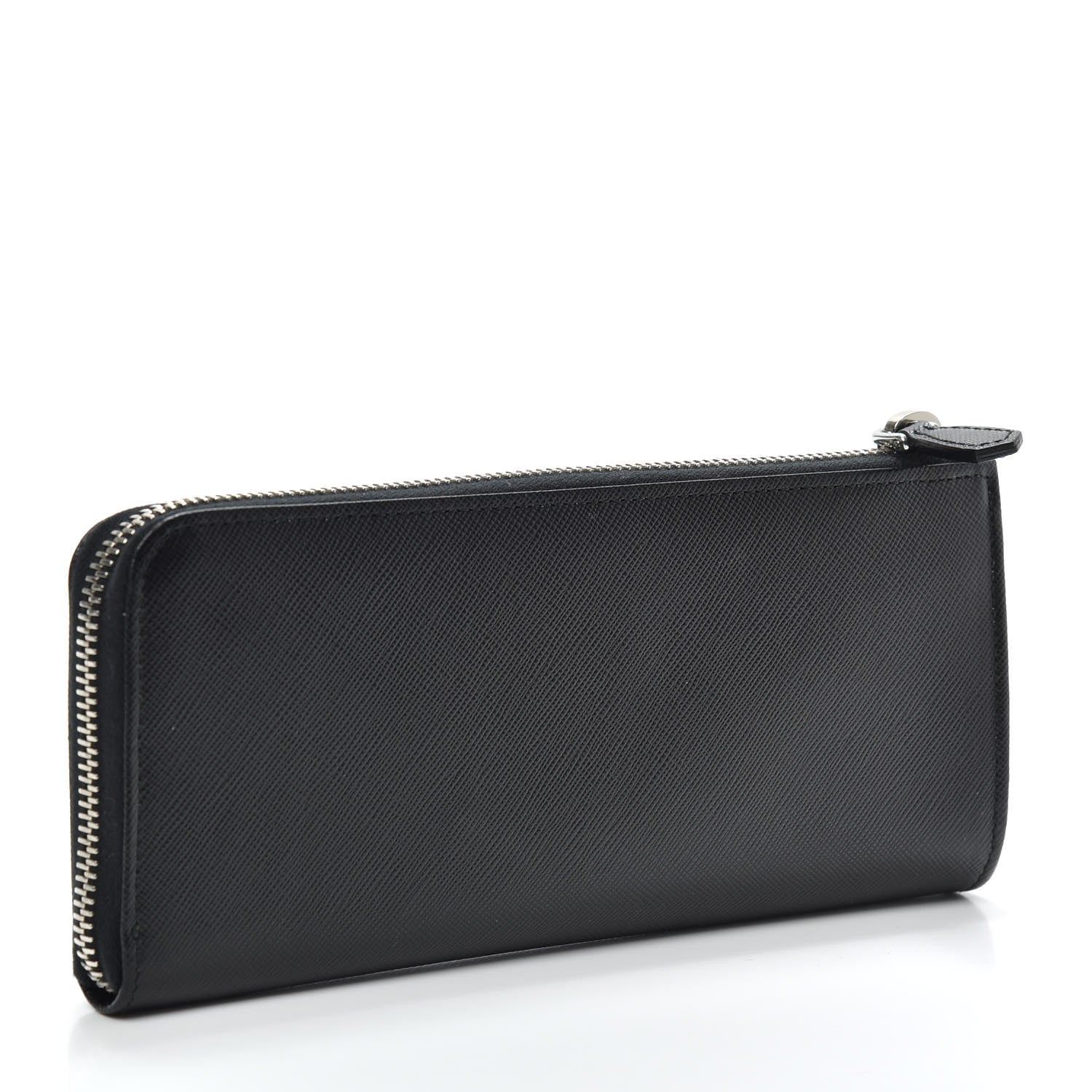 Prada Saffiano Zip Around Wallet Black 3 of 6