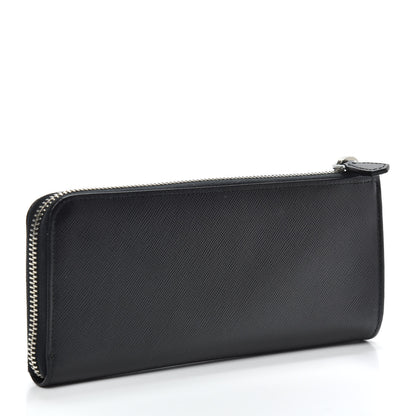 Prada Saffiano Zip Around Wallet Black 3 of 6