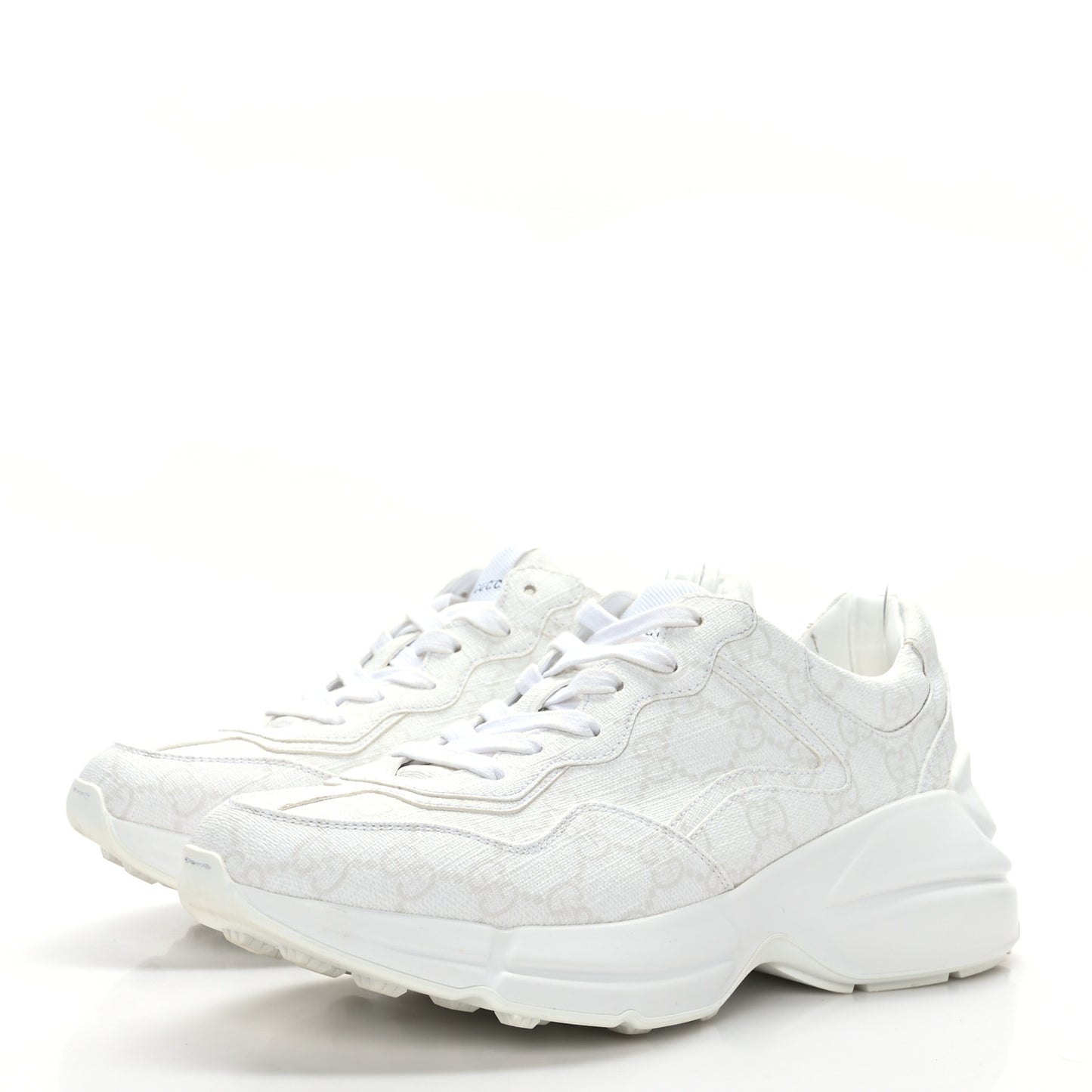GG Supreme Monogram Womens Rhyton Sneakers 37.5 White