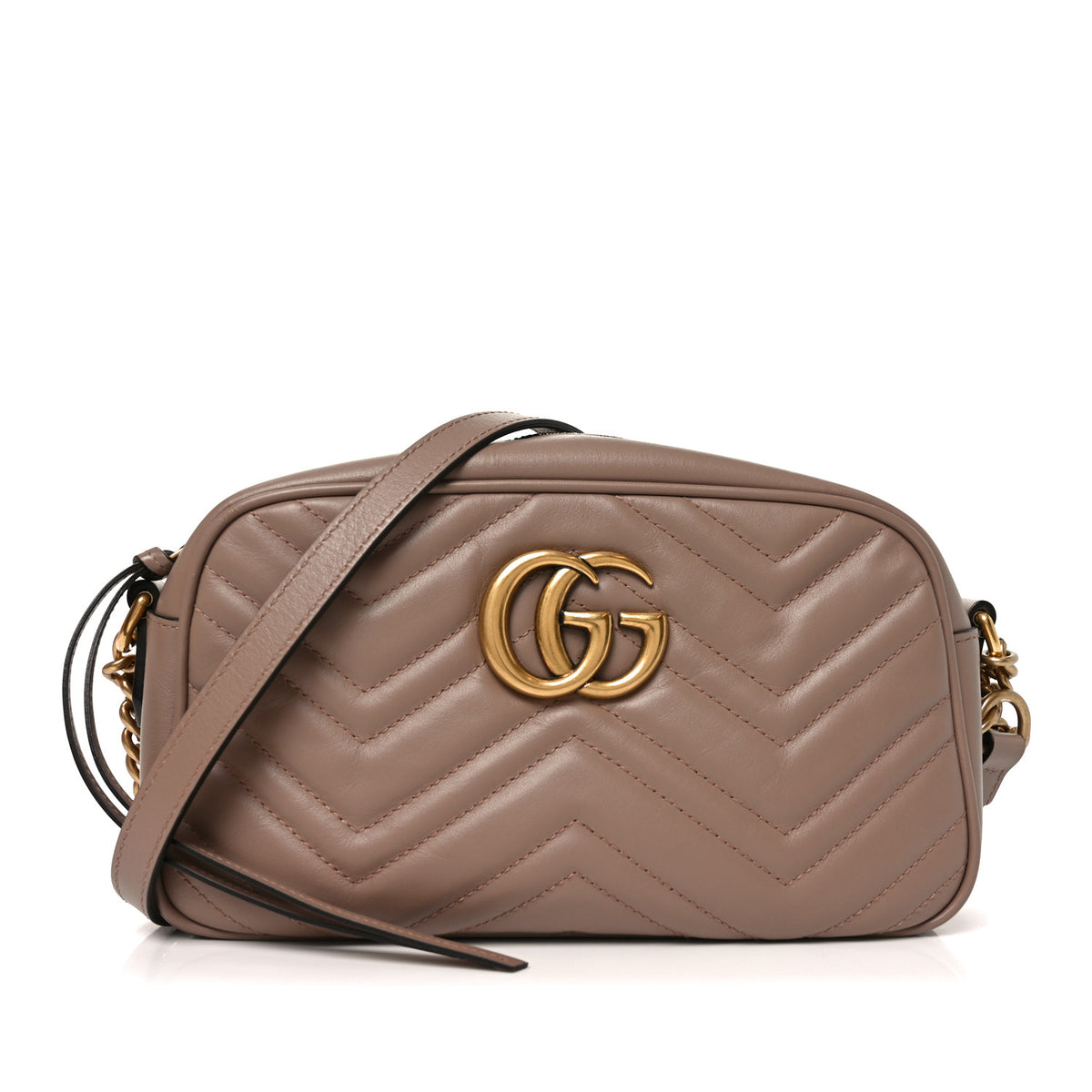 Gucci Calfskin Matelasse Small GG Marmont Chain Shoulder Bag Porcelain Rose 1 of 10