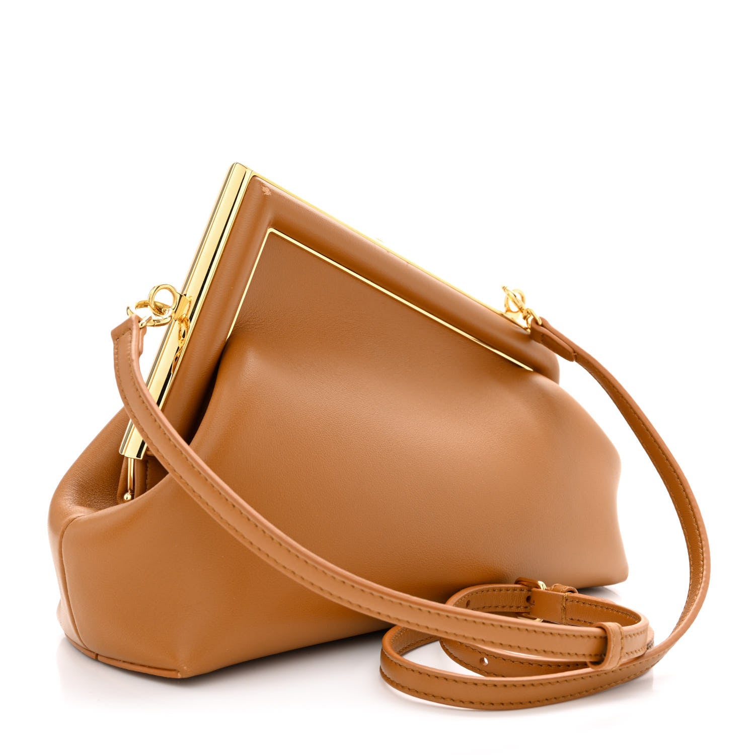 Fendi Shiny Nappa Small Fendi First Caramello 3 of 10