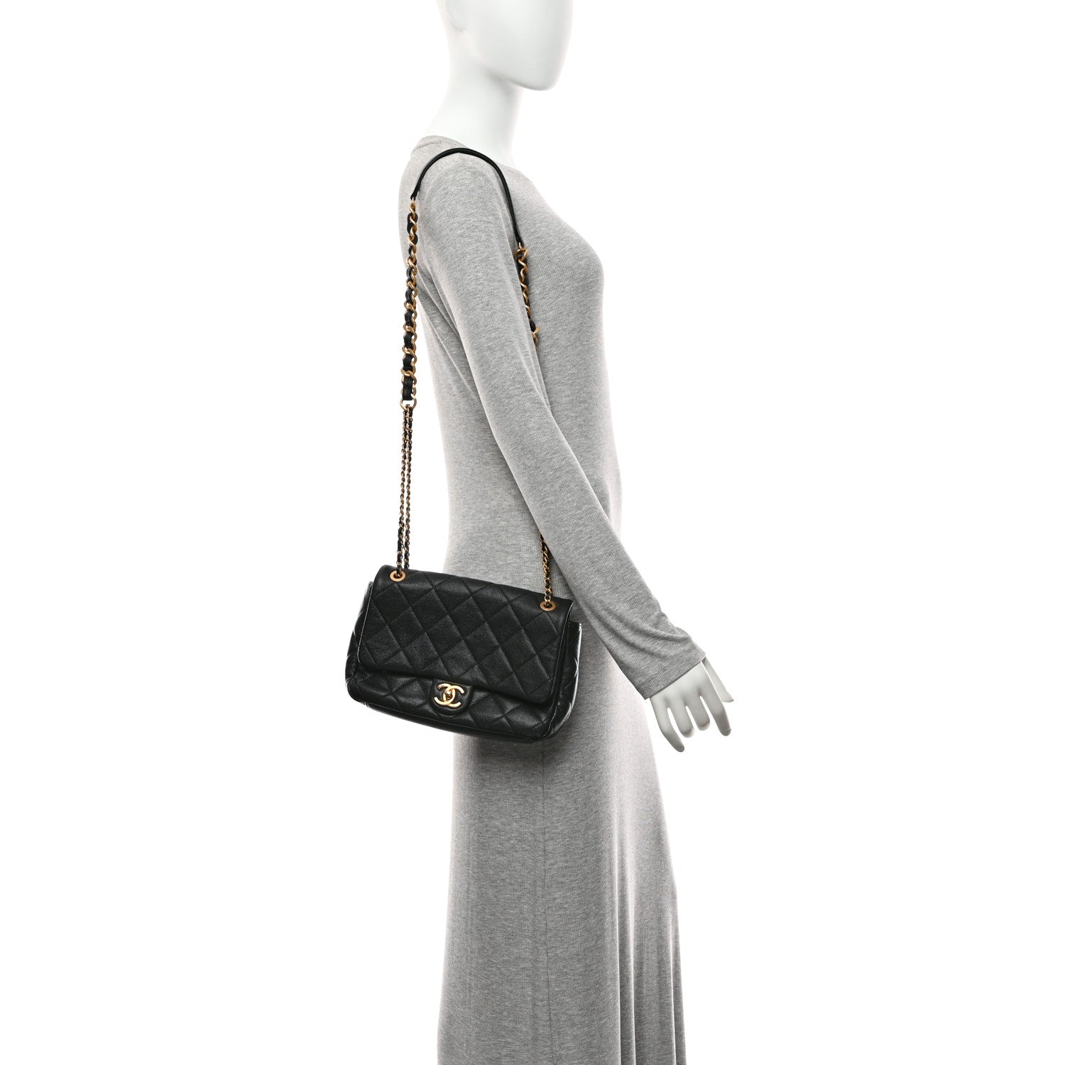 Chanel Caviar Quilted Medium Chain Flap  Black 2 of 10