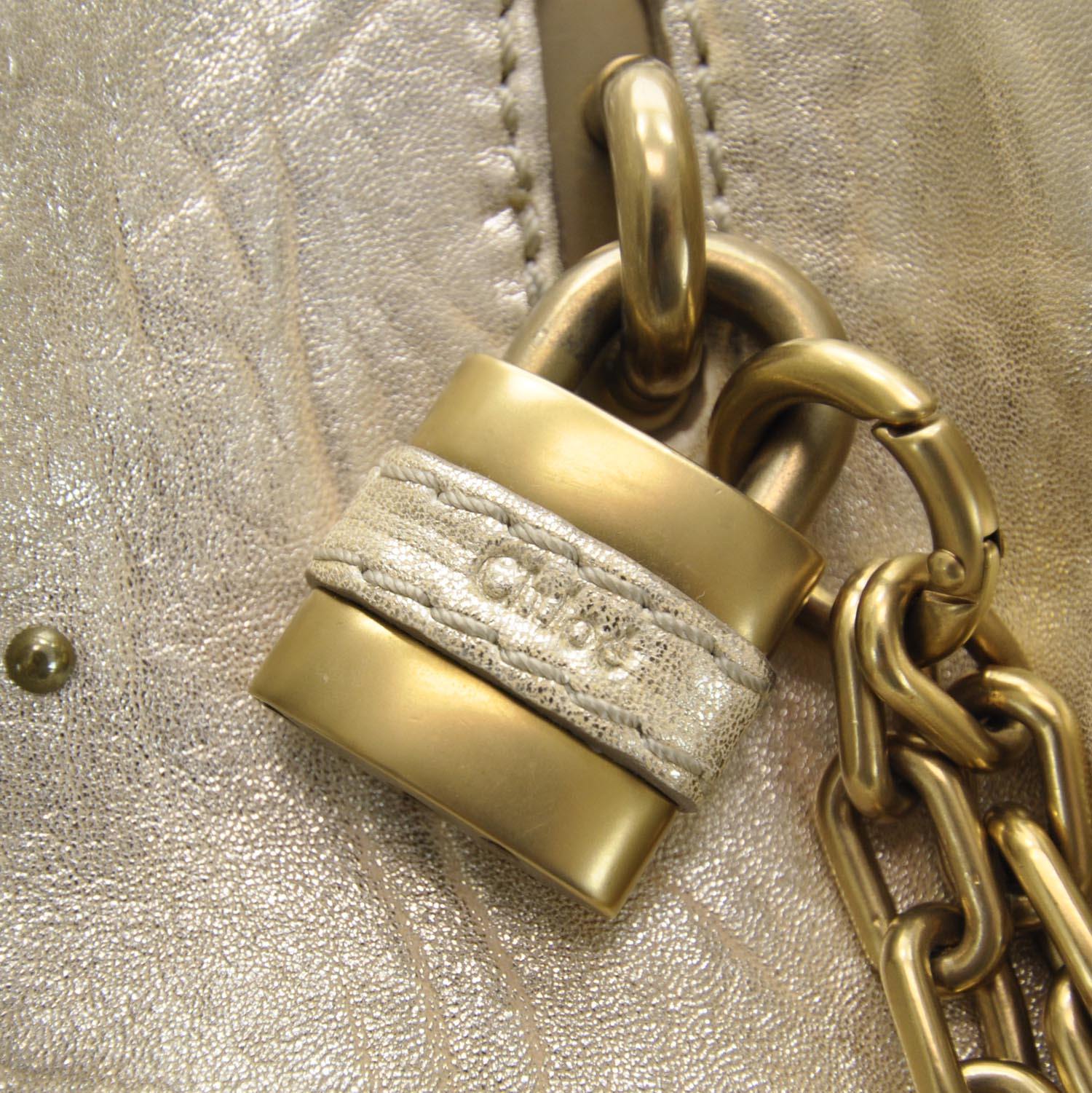 Chloe Leather Large Paddington Tote Metallic 8 of 10
