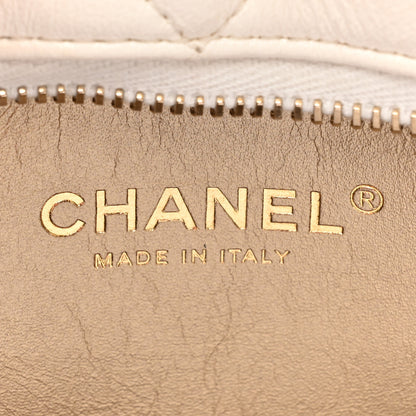 Chanel Lambskin Quilted CC Crystal Signature Chain Hobo White 6 of 11