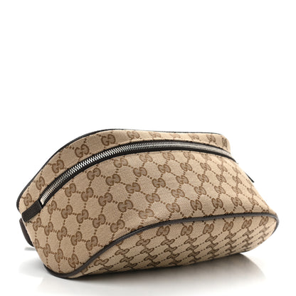 Gucci Monogram Dollar Calfskin Waist Pouch Beige Ebony Testa di Moro Marrone Scuro 4 of 12