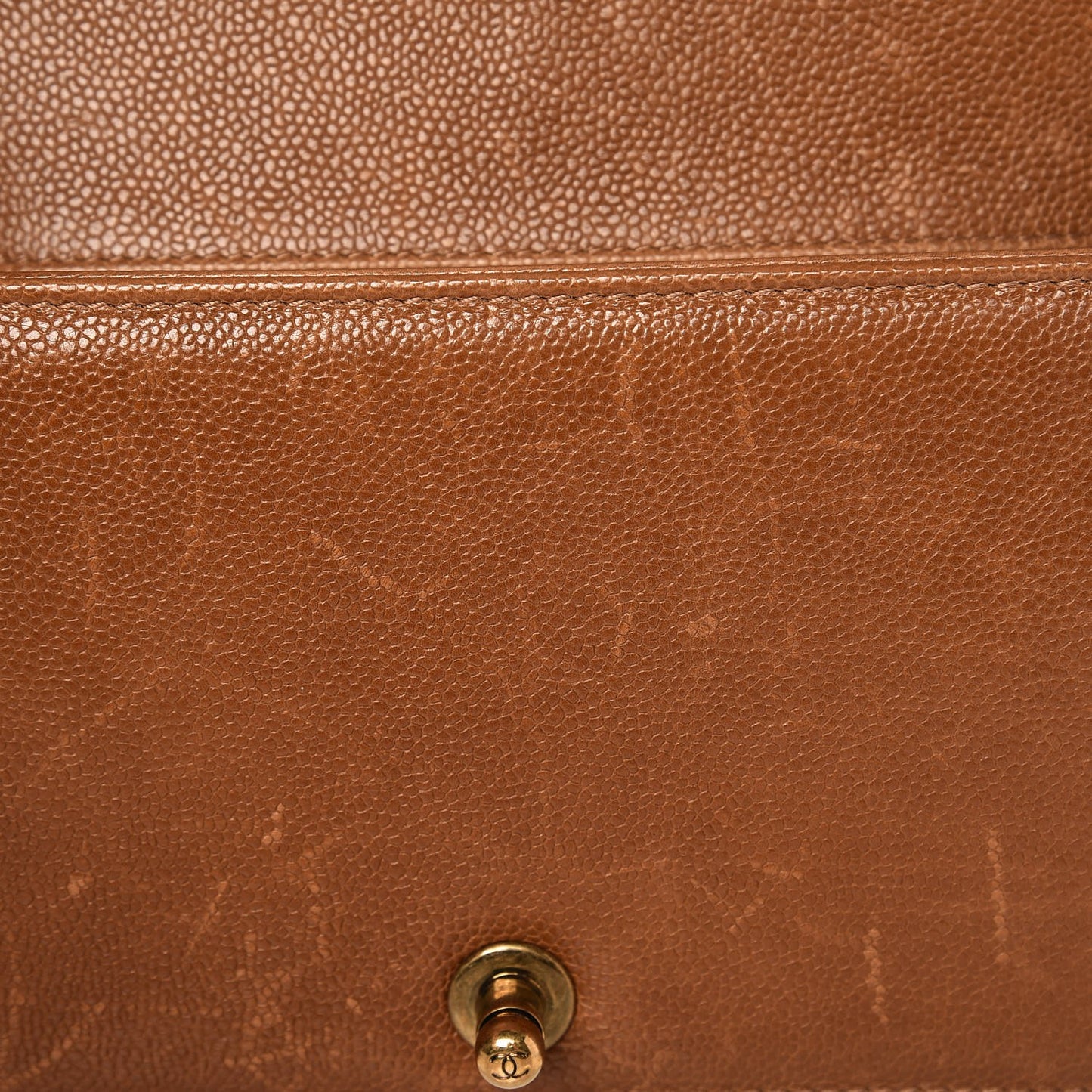 Caviar Quilted Medium Boy Flap Light Brown