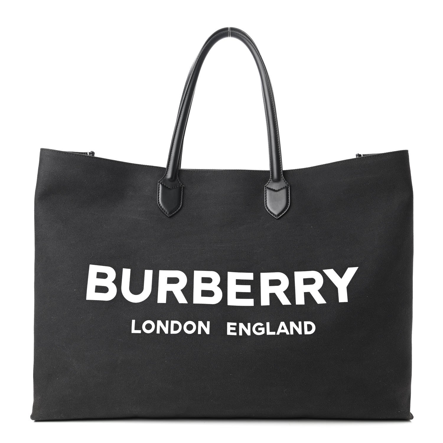 Burberry Canvas Lewes Tote Black 1 of 10