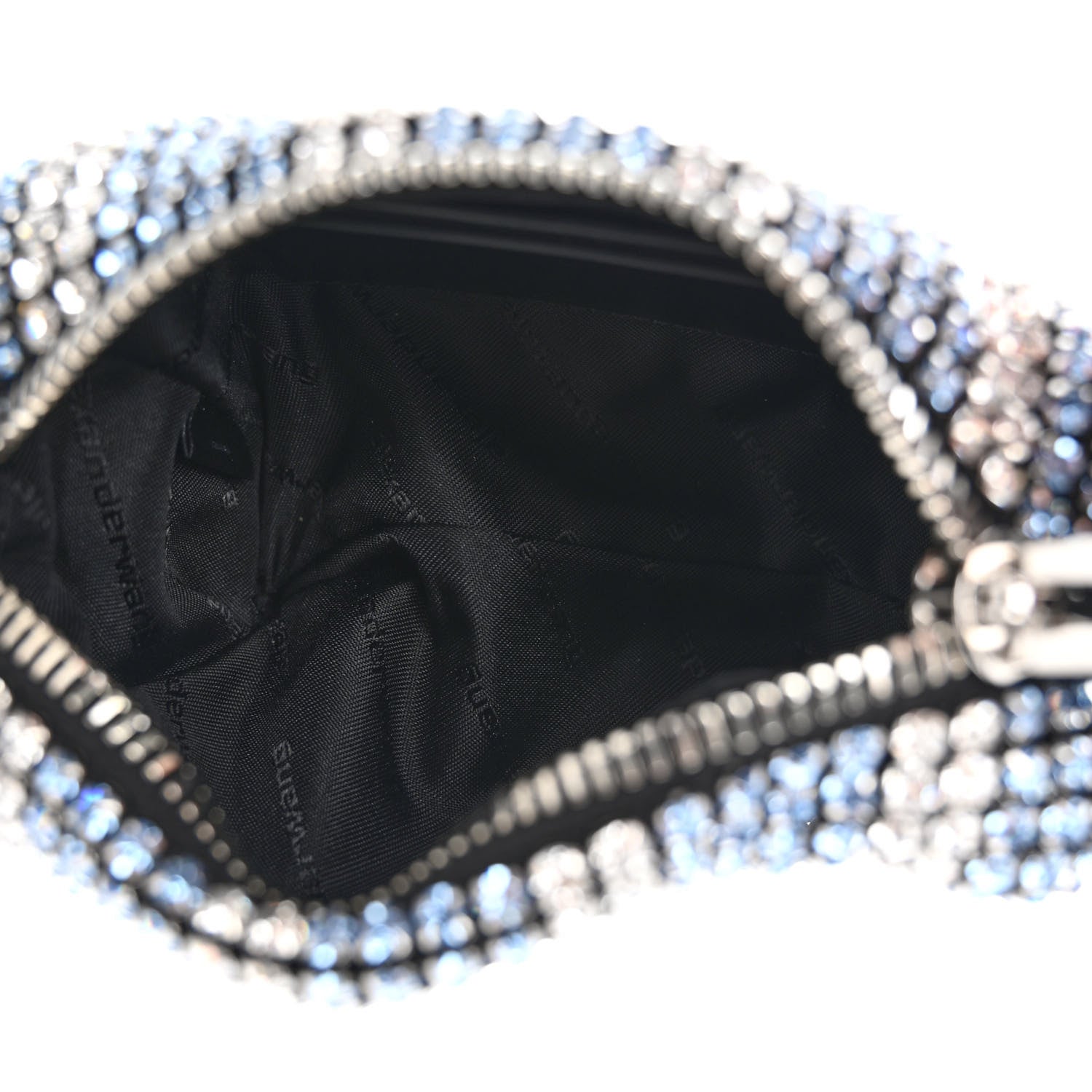 Alexander Wang Mesh Crystal Rhinestone Mini Heiress Pouch Blue Light 5 of 10