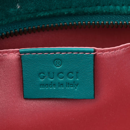 Gucci Velvet Matelasse Small GG Marmont Chain Shoulder Bag Pavone Cyan 6 of 10