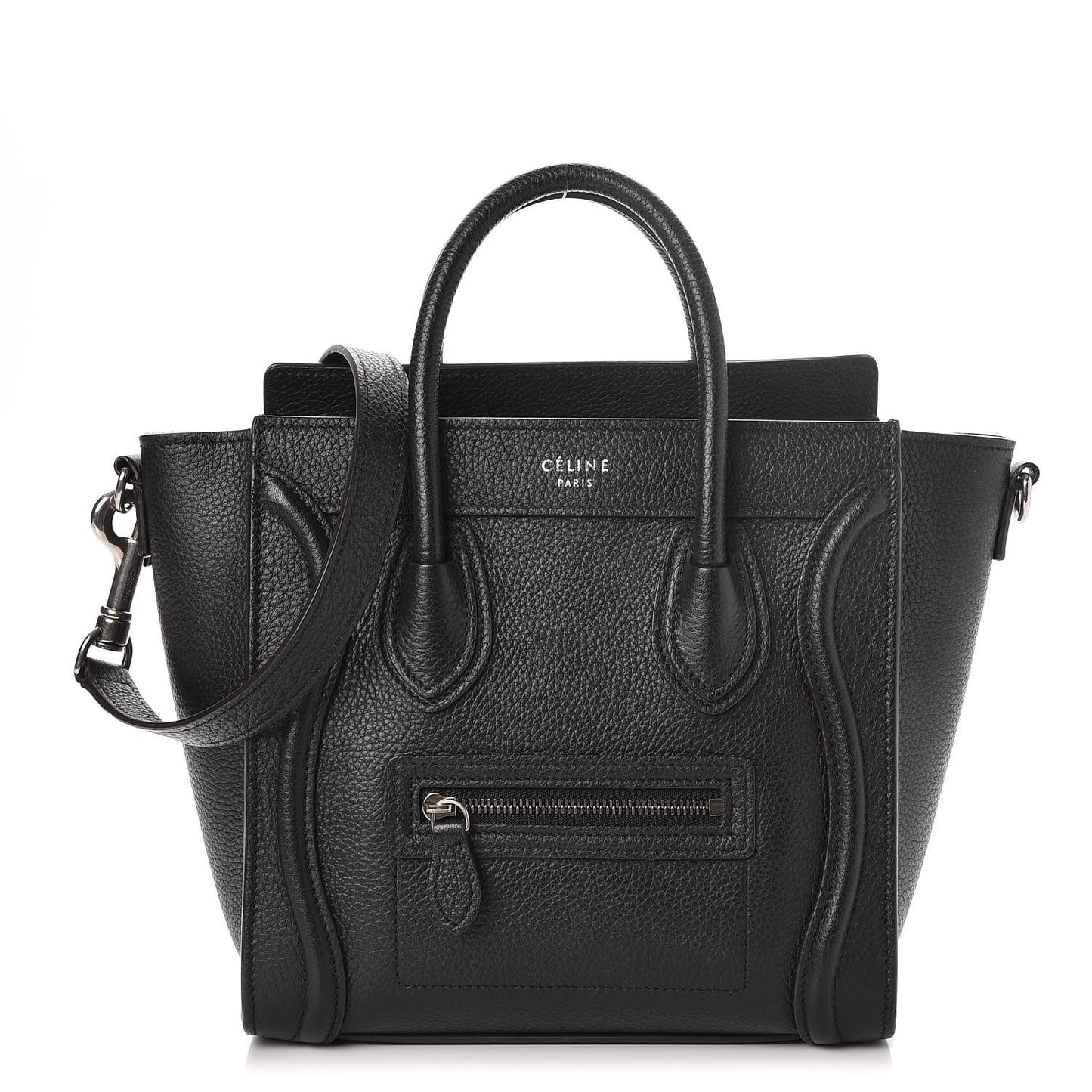 Drummed Calfskin Nano Luggage Black