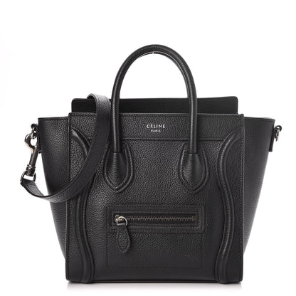 Celine Drummed Calfskin Nano Luggage Black 1 of 6