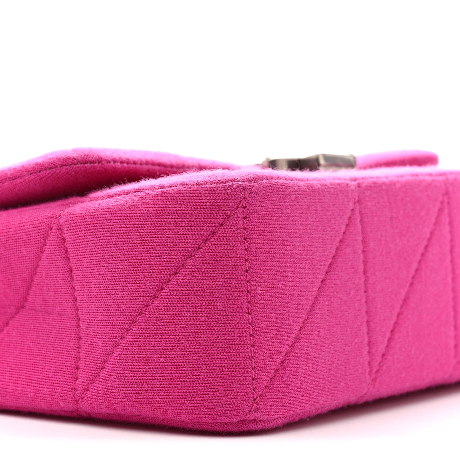 Saint Laurent Jersey Wool Patchwork Monogram Medium Jamie Baguette Magenta 9 of 11