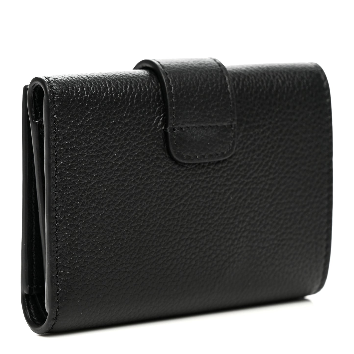 Grained Calfskin Triomphe Fine Strap Wallet Black