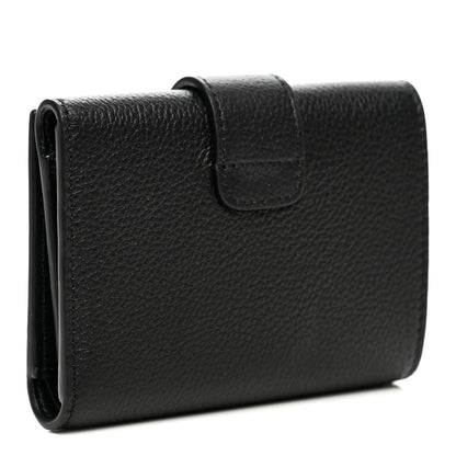 Celine Grained Calfskin Triomphe Fine Strap Wallet Black 3 of 9
